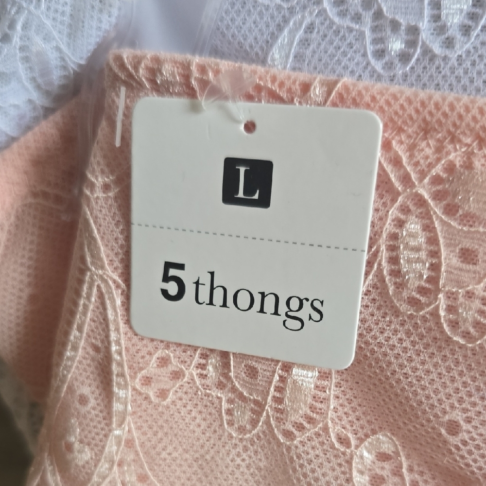 Rene Rofe Women's Lace Thong Collection - Peach, Mint, White, Mocha 💜 - Picture 4 of 13